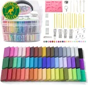 Polymer Clay, 57 Colours Oven Bake Modeling Clay, Creative Clay Kit with 19 Clay