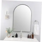 Chrome Arched Bathroom Mirror, 24x36’’ Arched Wall Mirrors, Chrome Arched