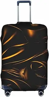 [pvinnk] black and gold background Print Protective Luggage Cover Elastic Washable Suitcase Travel Gear Protector, White, X-Large