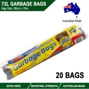 20pcs 72L Garbage Bin Black Liners Bags Disposable Rubbish Trash 90x76cm Wide