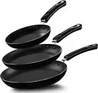 KICHLY 3pcs Non Stick Frying Pan Set Induction Hob Chef 20/24/28cm Cookware