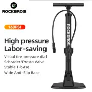 ROCKBROS Motorcycle Bike Floor Pump With Gauge 160PSI Schrader Presta Valve