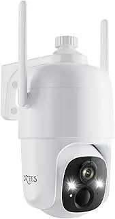 [Dzees] 2K Security Cameras Wireless Outdoor WiFi, Siren Alarm Spotlight Outdoor Camera Wireless Battery Powered, 360° PTZ Camera, AI Motion Detection, 2-Way Talk, Color Night Vision, IP66, Cloud/SD