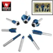 9pc TUNGSTEN CARBIDE ROUTER BIT SET STRAIGHT ROUND OVER
