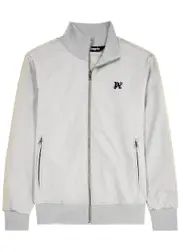 Palm Angels Logo Striped Jersey Track Jacket - Grey - M M