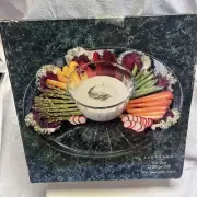 Elegance Two Piece Chip & Dip Set NIB Glass Indiana Glass