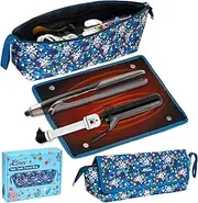 Hair Tools Travel Bag with Removable Heat Resistant Mat,2-in-1 Hair Accessories Organizer Bag for Travel，Portable Travel Carrying Bag for Hot Tools, Flat Irons, Straighteners, Curling Iron,Hair Dryer