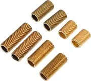 8 Pcs 1 Brass Thread Rods for Lamp Connection and Resistant Light Extension Pipes for Replacing and Repairing Lighting Fixtures Golden