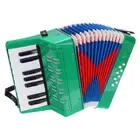 Accordion, 17 Keys 8 Bass Button Accordion Toy Mini Musical Instrument Green