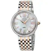 GV2 by Gevril Womens 12535 Genoa Swiss Quartz MOP Dial Diamond 2-Tone IPRG Watch