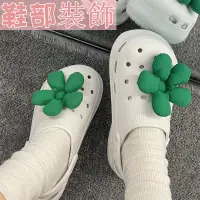 在飛比找蝦皮購物優惠-裝飾物 crocs卡駱馳洞洞鞋配飾 設計鞋釦 立體可愛羽絨綠