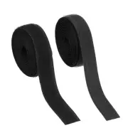 Sew on Hook and Loop Tape, 3/4 Inch Nylon Fastener Strips 2 Yards (Black)