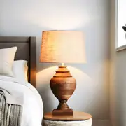 Turned Wood Urn Table Lamp Small Size High Level Craftmanship