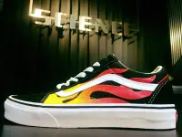 在飛比找Yahoo!奇摩拍賣優惠-SCIENCE VANS OLD SKOOL 黑色 火焰 F