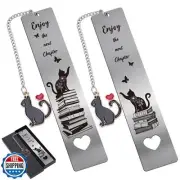 Berirexrion Cute Cat Metal Bookmark - 2 PCs Enjoy The Next Chapter Bookmarks