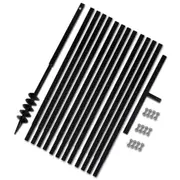 vidaXL Ground Drill with Handle 80 mm with Extension Tube 13 m Steel