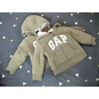 在飛比找蝦皮購物優惠-baby GAP Logo 仿羊羔絨連帽外套/嬰幼兒保暖外套