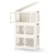 Costway 3-Tier Stackable Storage Bins Rolling Closet Box Organizer