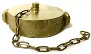 2-1/2" NYC 3" OD New York Corp Fire Hose Hydrant Brass Cap & Chain 8Tpi