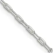 [JewelryWeb] 925 Sterling Silver Solid Polished Spring Ring 1.75mm Elongated Open Link Chain Necklace Jewelry Gifts for Women - Length Options: 41 46 51 61 76