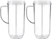 Sduck 2 PCS Tall 22oz Replacement Magic Bullet Blender Cups, 22OZ Blender Cups Jar compatible with 250W Magic Bullet MB1001 Series Juicer Mixer