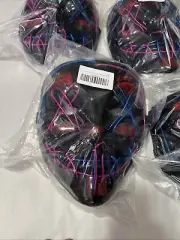 Led 2 Color Glow Light up Mask Purge W/ Gloves Remote Party Club Nightlife