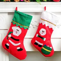 在飛比找樂天市場購物網優惠-不織布白綠色襪頭聖誕禮物襪 (大號)【BlueCat】【XM
