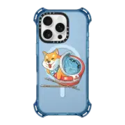 iPhone 16 Pro Bounce Case MagSafe Compatible Shiba Dog Ramen Japanese Manga Blue