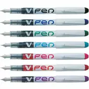 Pilot V Pen - Disposable Erasable Fountain Pen - Assorted 7 Pack