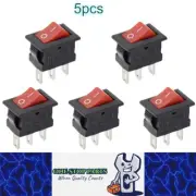 5 x Red Rocker Switches 10x15mm ON/OFF 3 Pin SPST Panel Mini Rocker Switches