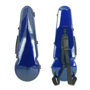Carbon Fiber Triangle Viola Case Blue Two Bow Holder Buckle Safe Lightweight
