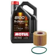 5L Motul 8100 X-CLEAN EFE 5W30 Wix Filter Motor Oil Change Kit For Toyota API SN (for: Toyota)