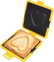 Microwave Sandwich Maker, Silicone Microwave Toastie Maker Panini Press, Grilled Cheese Maker, Grilled Cheese Sandwich Maker with Heart Pattern, NO Electricity (Yellow)