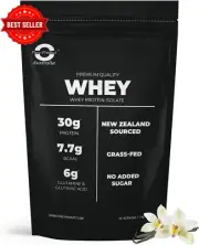 Whey Protein Isolate Hydrolyzed 1kg Vanilla 30g Protein Fast Absorbing Grass Fed