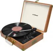 Mbeat Aria Retro Turntable Player Bluetooth & USB Recording with Built-In Twin S
