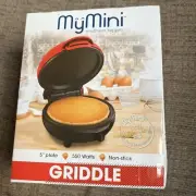 Nostalgia My Mini 5" Waffle Maker -Red- Nonstick Surface Factory Sealed