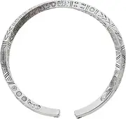 [GAUEIOUR] Viking-Runes Amulet Bracelet for Men,Adjustable Totem Solid Couple Bangle,Versatile and Minimalist Alloy Silver Jewelry, 0, Stainless Steel, No Gemstone
