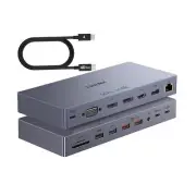 Laptop Docking Station Dual Monitor, 15 in 1 USB C Docking Station with 4K Du...