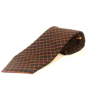 PAUL SMITH Mens Gingham Check Woven Wool Tie Red Green (MSRP $125)
