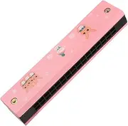 Musical Wooden Harmonica for Cute Cartoon Design Lightweight and Durable Instrument for Party Favors and