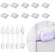 AYNKH 5 Child Safety Devices Cabinets and Drawers,5 Set(10) Adhesive Furniture Fixing Straps with Nylon Straps,Drawer Safety Locks for Doors,Cabinets,Refrigerators,Child,Pet and Baby Proof, Drill-Free