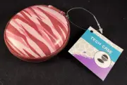Tech Case - Earbuds Case - Hard Sides - Zipper - Cord Storage -Brown/Pink Zebra*