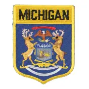 Michigan State Flag Shield Patch, United States of America Patches