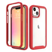 MCC Shockproof Bumper Case iPhone 13 mini Clear Back Cover Apple 2021 [Red]