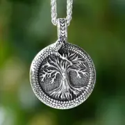Nordic Yggdrasil Viking Tree of Life Necklace Stainless Steel Pendant Necklace