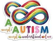(2 Pack) Autism Awareness Magnets - Accept Understand Love Magnets - Rainbow Infinity Symbol Magnets - 5" On Longest Side - for Cars, Refrigerators, Toolboxes, Lockers - Made in USA BMCS3208