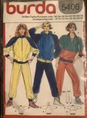 New BURDA Misses Jacket Jumper Pants STRETCH Pattern No. 5406 Size 8/10 - 20/22