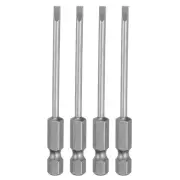 4pcs SL3.0 Slotted Screwdriver Bits 3" Long Magnetic Head Screw Driver Drill Bit