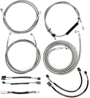 TIGERSGATE 16" Ape Hangers Cables Touring Front Plug & Play Turn Signals Extension Wire Harness Kit & TBW & CAN Bus & Heated Grip Wire for 2021 & 2022 Harley Some Touring with ABS,Silver Vinyl