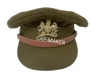 WWII GERMAN SS ELITE OFFICER HAT OFFICER ARMY LEADER VISOR CRUSHER CAP BLACK